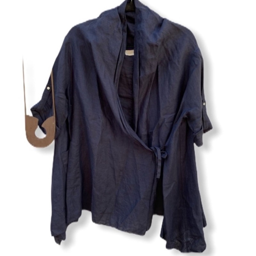 4 Love & Liberty Johnny Was Navy Linen Wrap